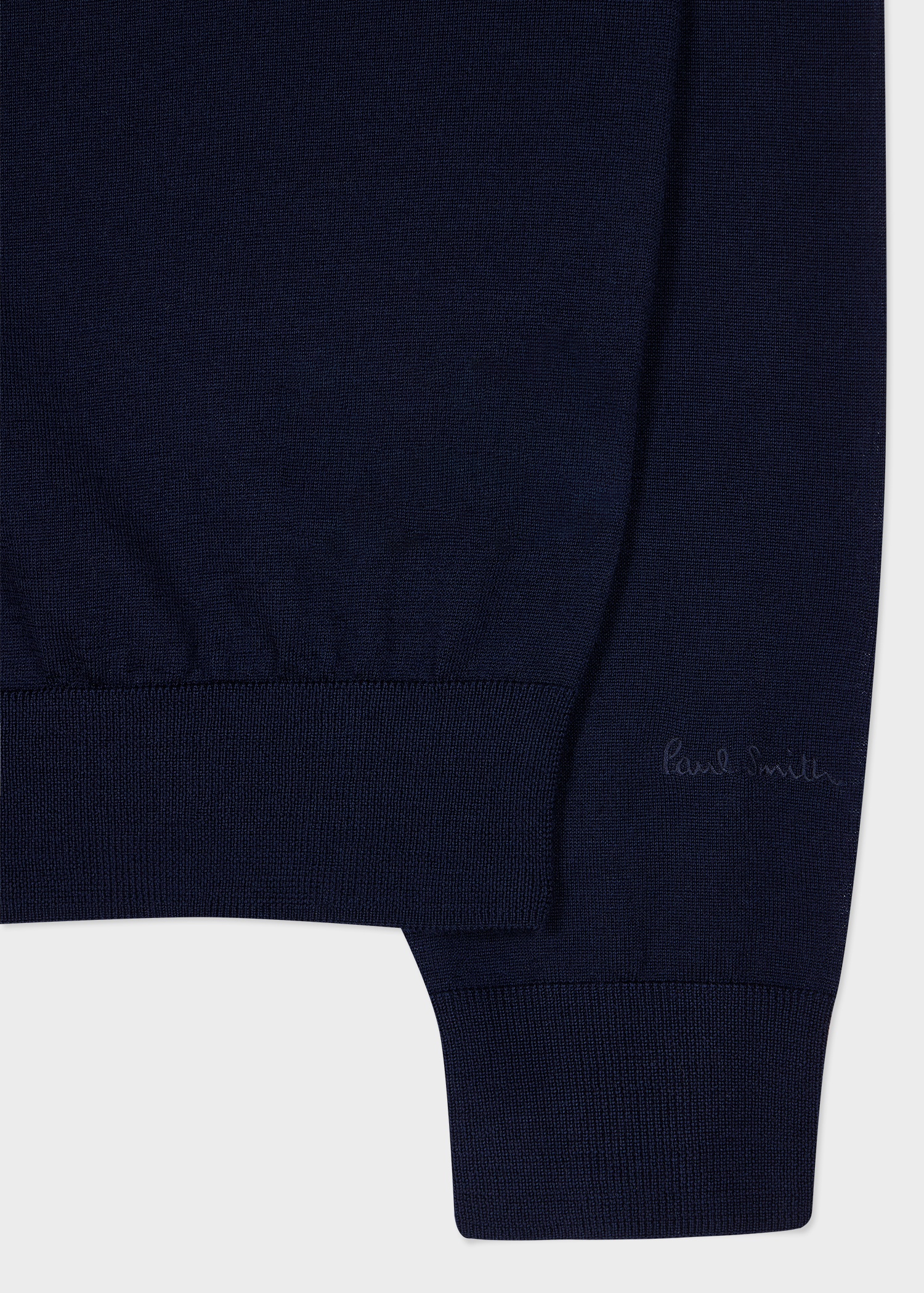 Navy Merino V-Neck Sweater - 2