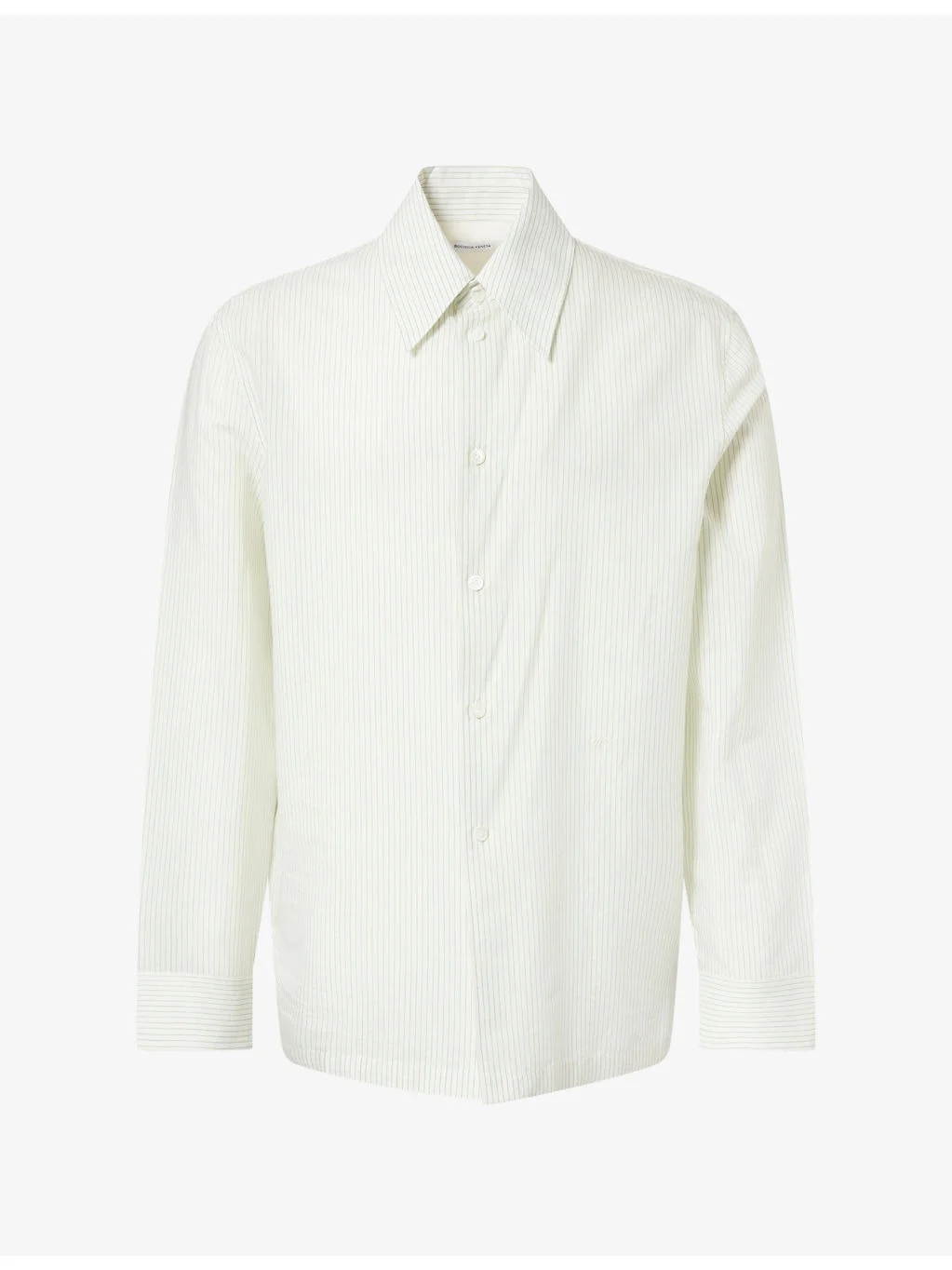 Brand-Embroidered Pinstripe Cotton-Blend Shirt - 1