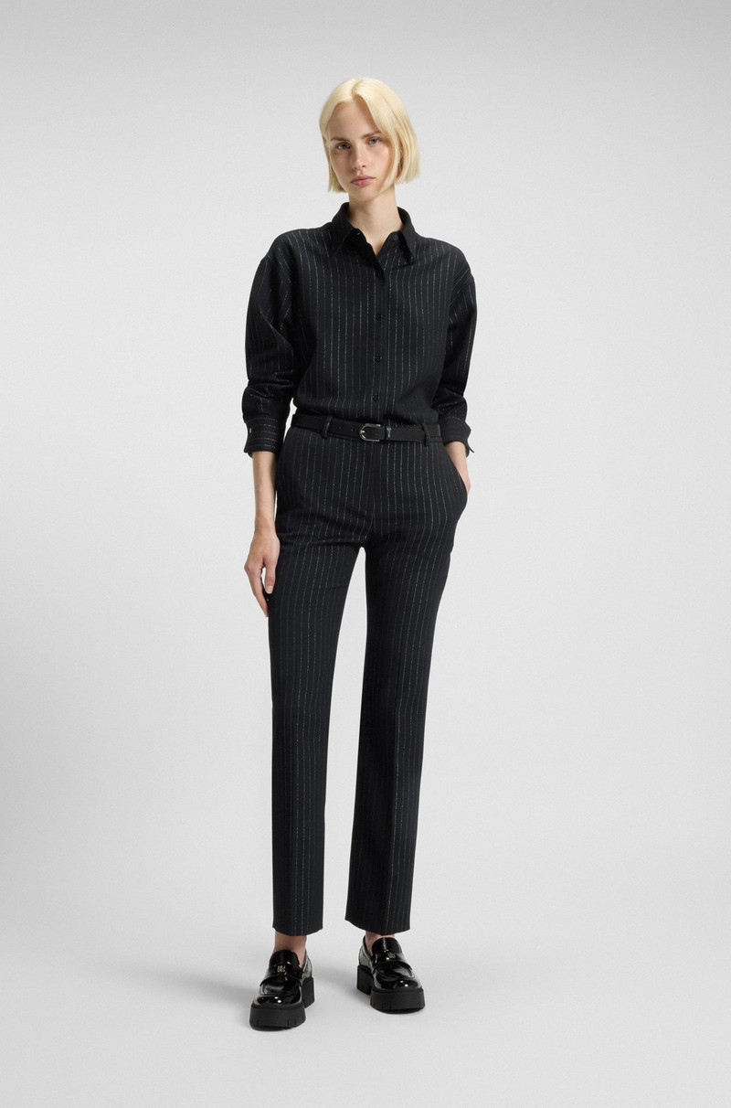 HUGO REGULAR-FIT PANTS WITH SPARKLING PINSTRIPE outlook