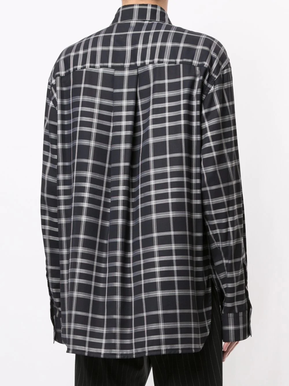 grid print button-up shirt - 4