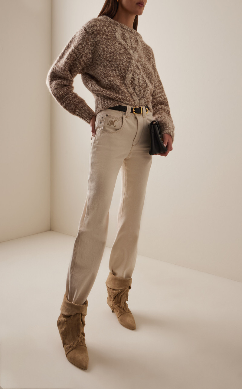 Isabel Marant Jeyda Rigid Mid-Rise Straight-Leg Jeans ivory outlook