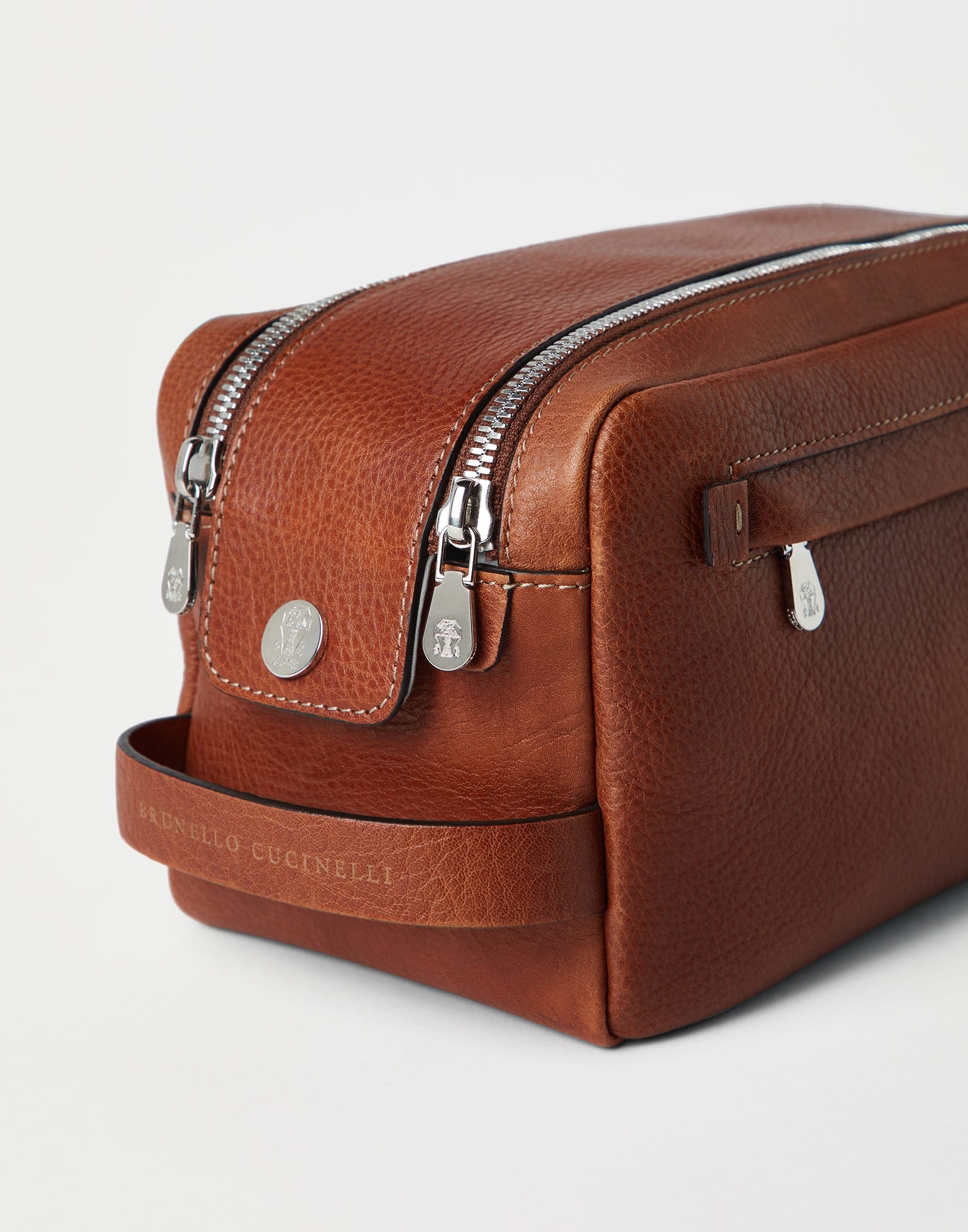 Grained calfskin beauty case with double zipper - 3
