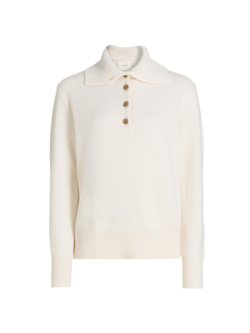 Women's Maisie Cashmere Regular-Fit Polo Sweater - Cream 1