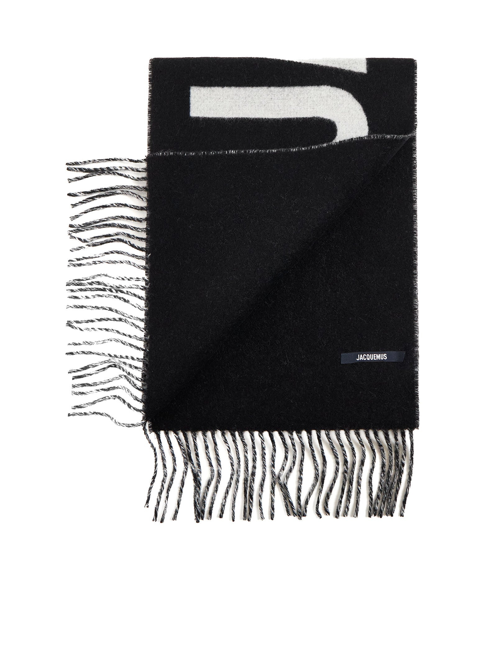 Black scarf with fringes - 2