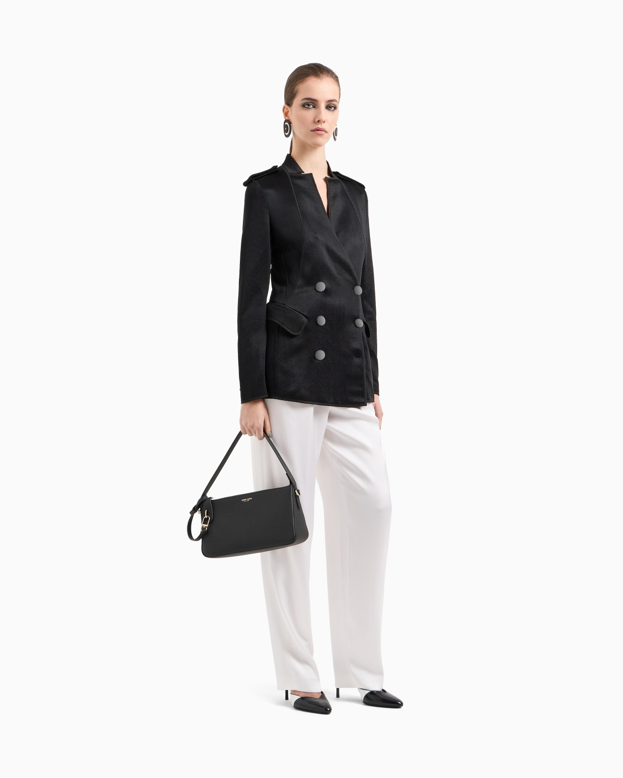 DOUBLE-SIDED SILK-SATIN TWO-PLEAT TROUSERS - 2