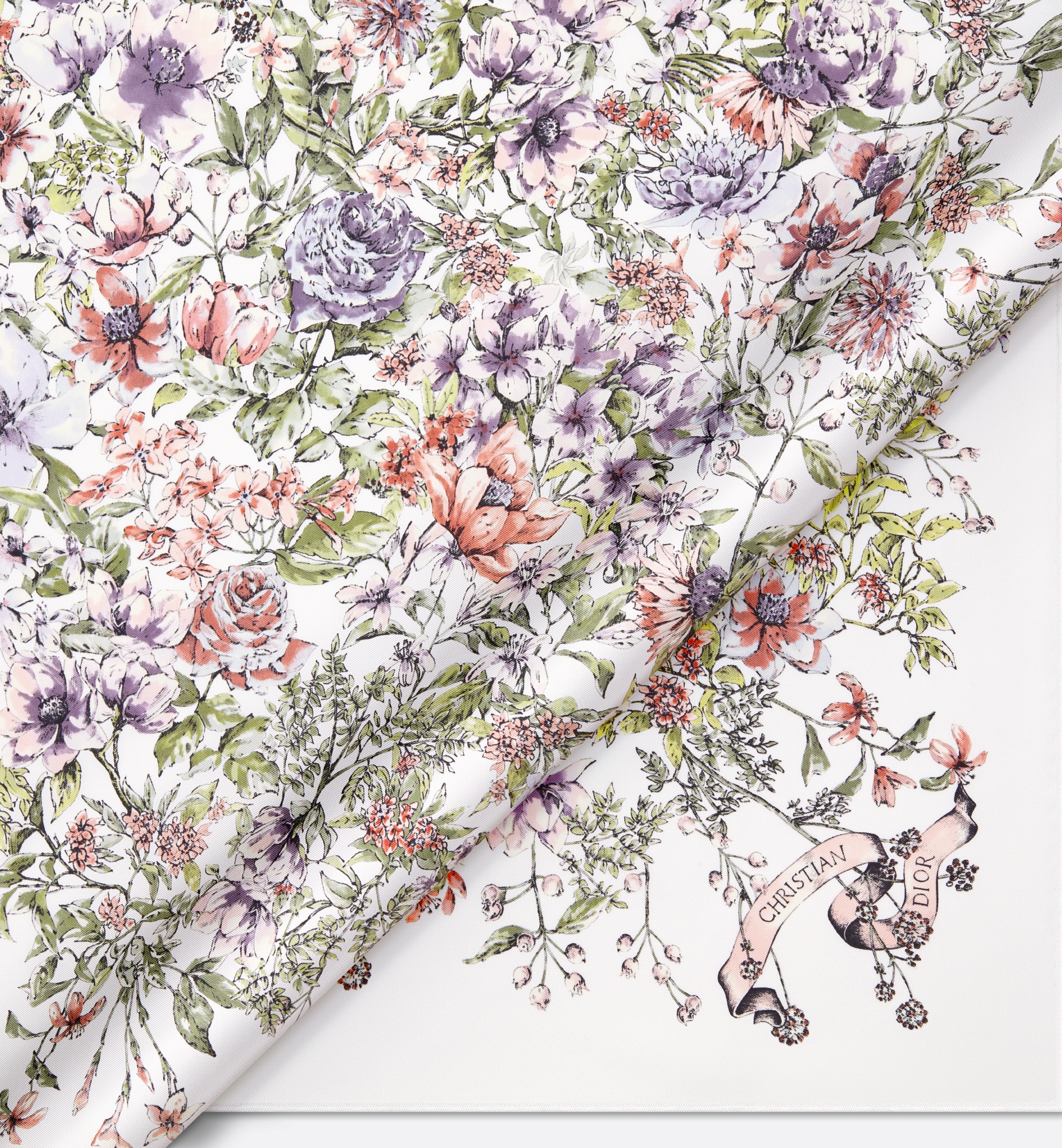 D-Floral 90 Square Scarf - 4