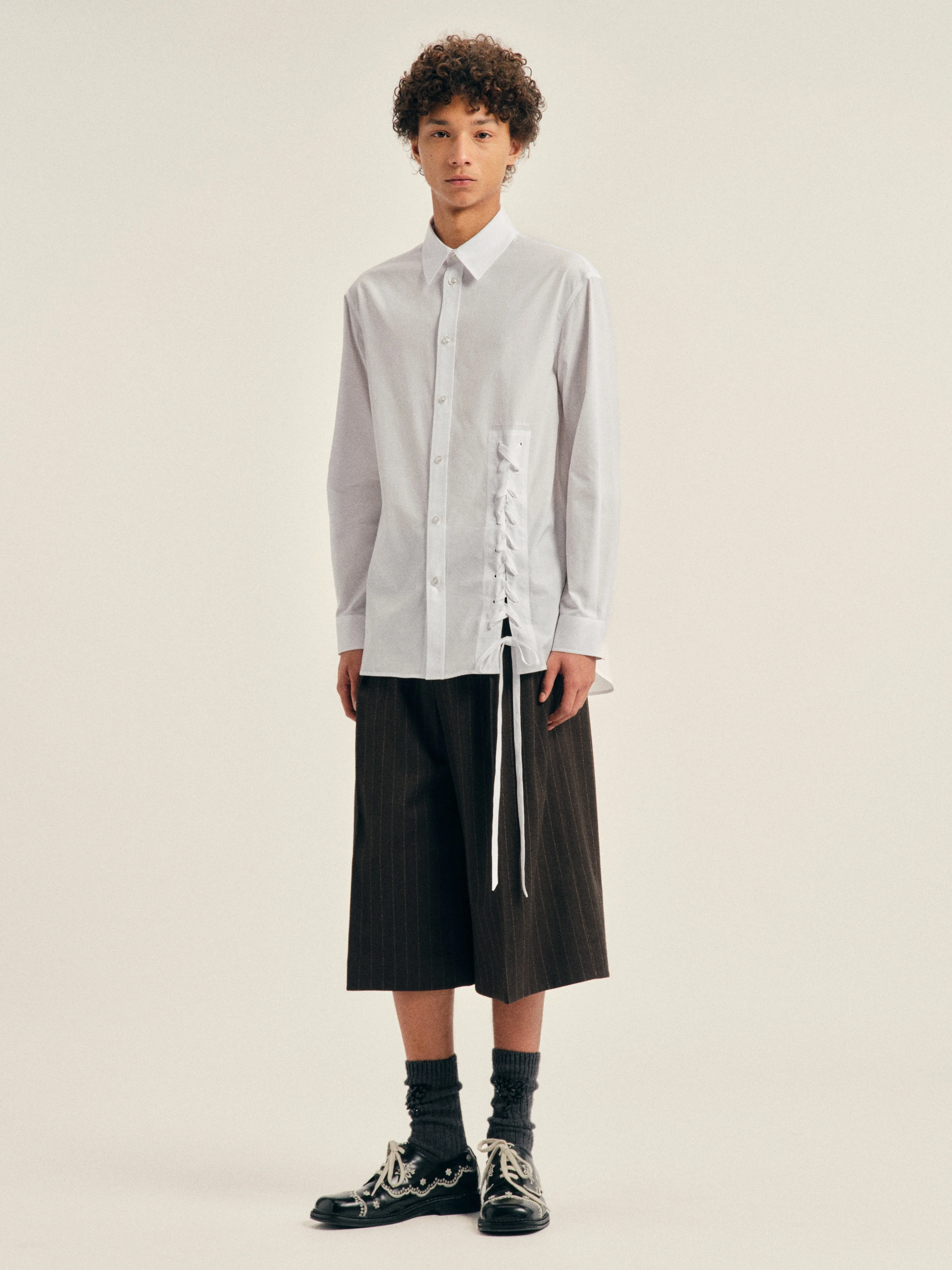 Lace Up Hem Easy Shirt - 1