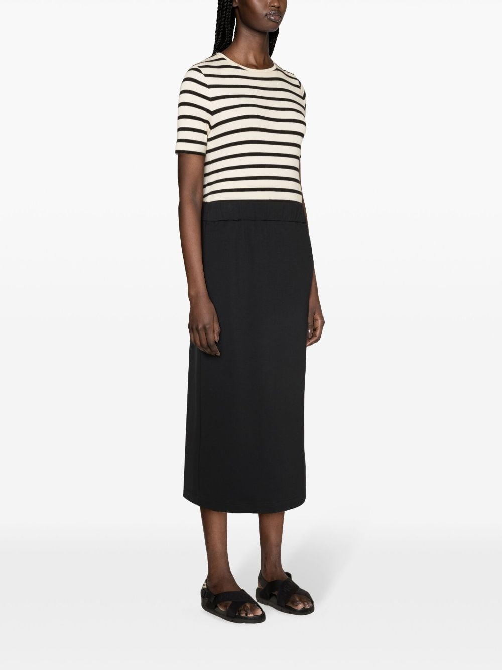 logo-patch jersey midi skirt - 3