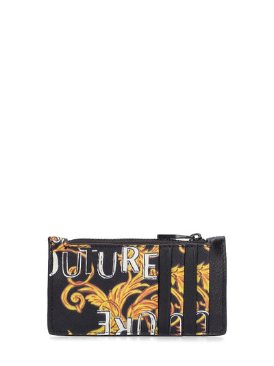 VERSACE JEANS COUTURE Baroque Saffiano leather zip-up wallet outlook