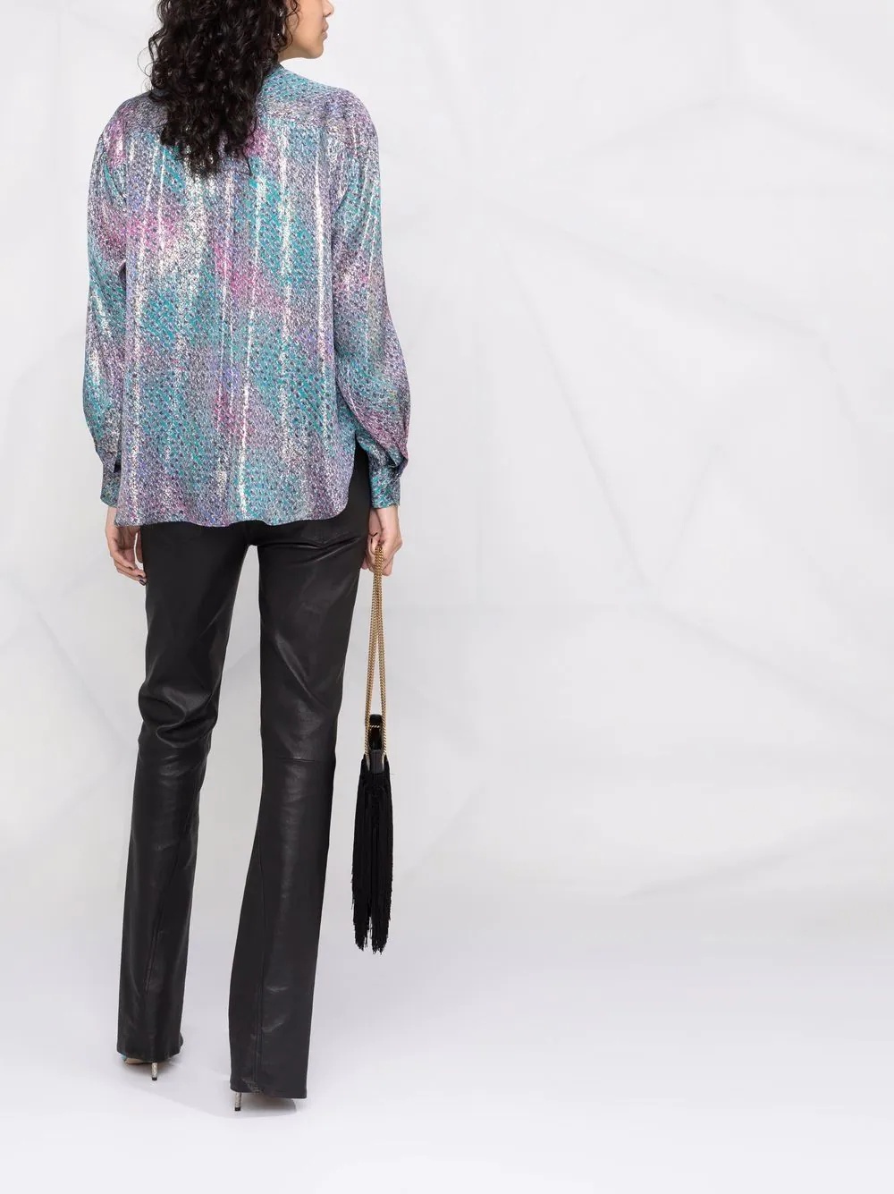 iridescent-effect lurex shirt - 6