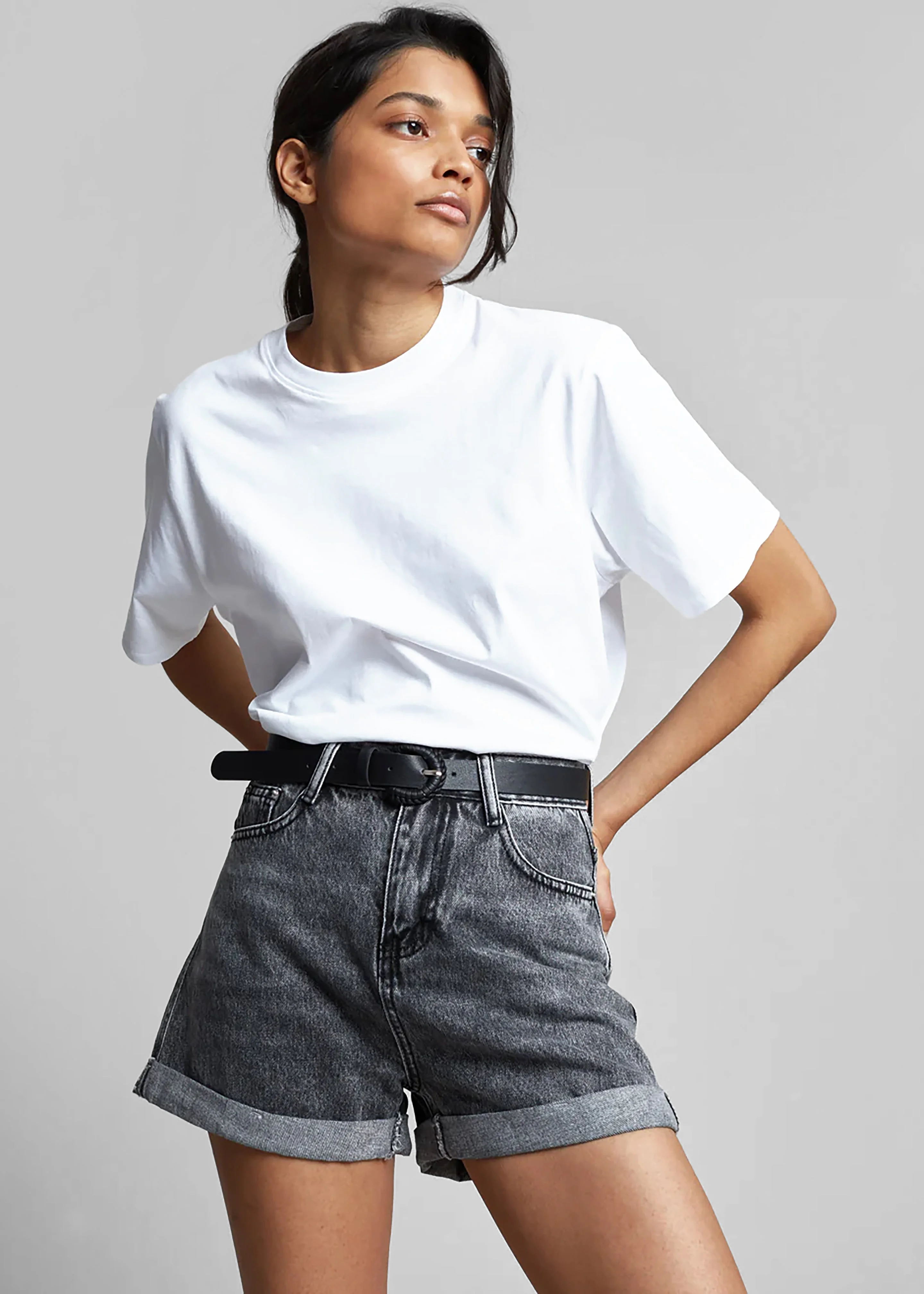Lilou Simple Tee - Optic White - 1