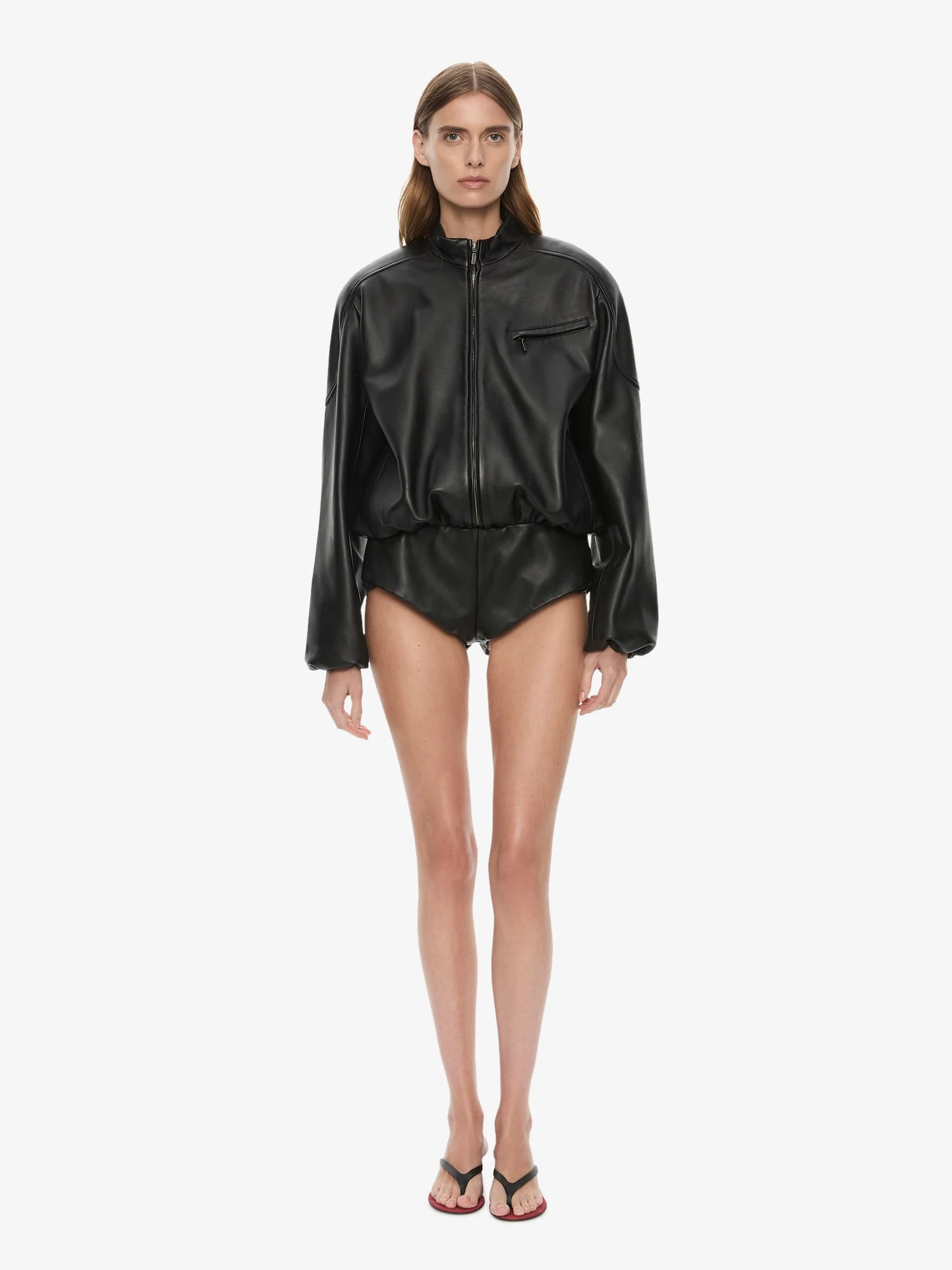 Dannie Leather Zipped One Piece - 1