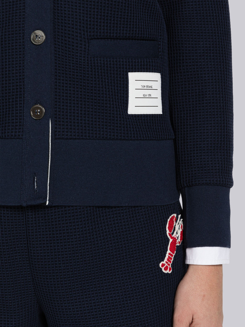 Textured Check Sequin Lobster V-Neck Cardigan 6