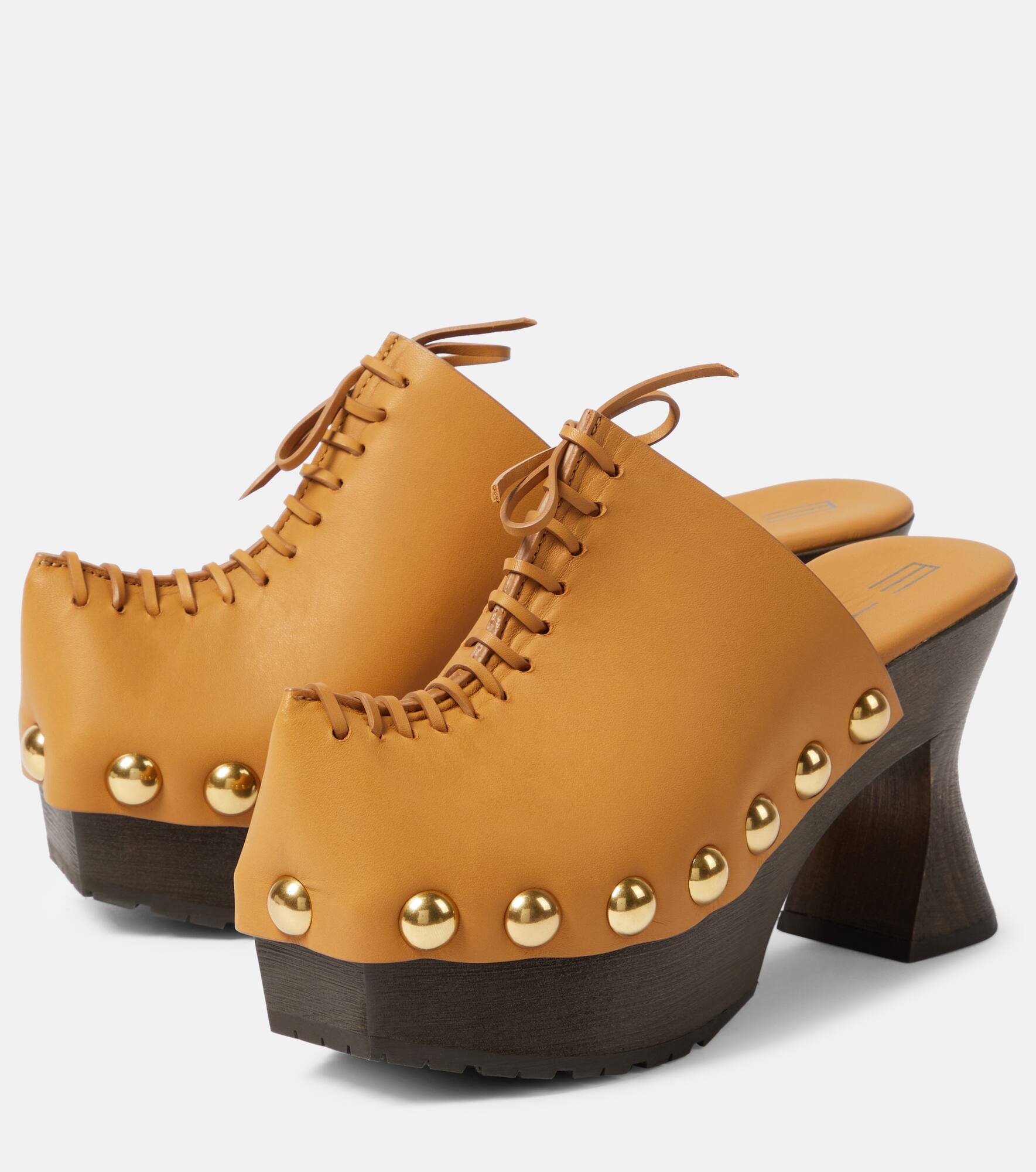 50 leather platform clogs - 5