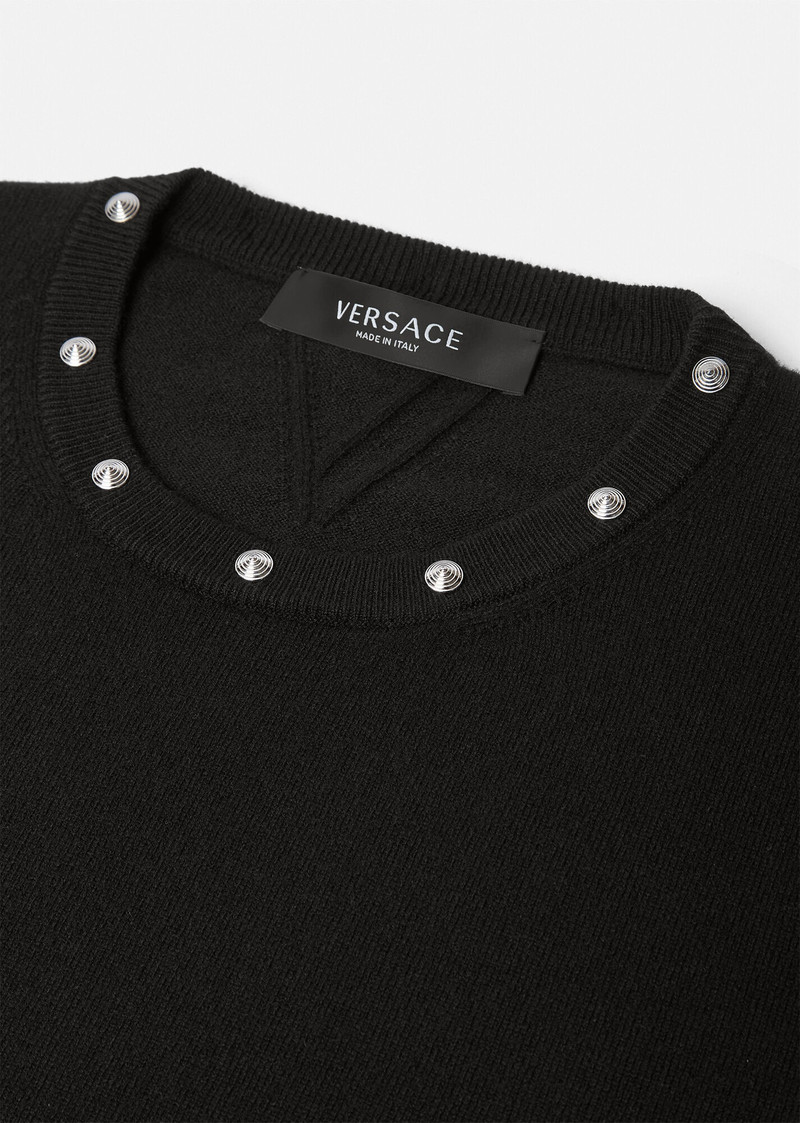 VERSACE Spiral Studded Cashmere Sweater outlook