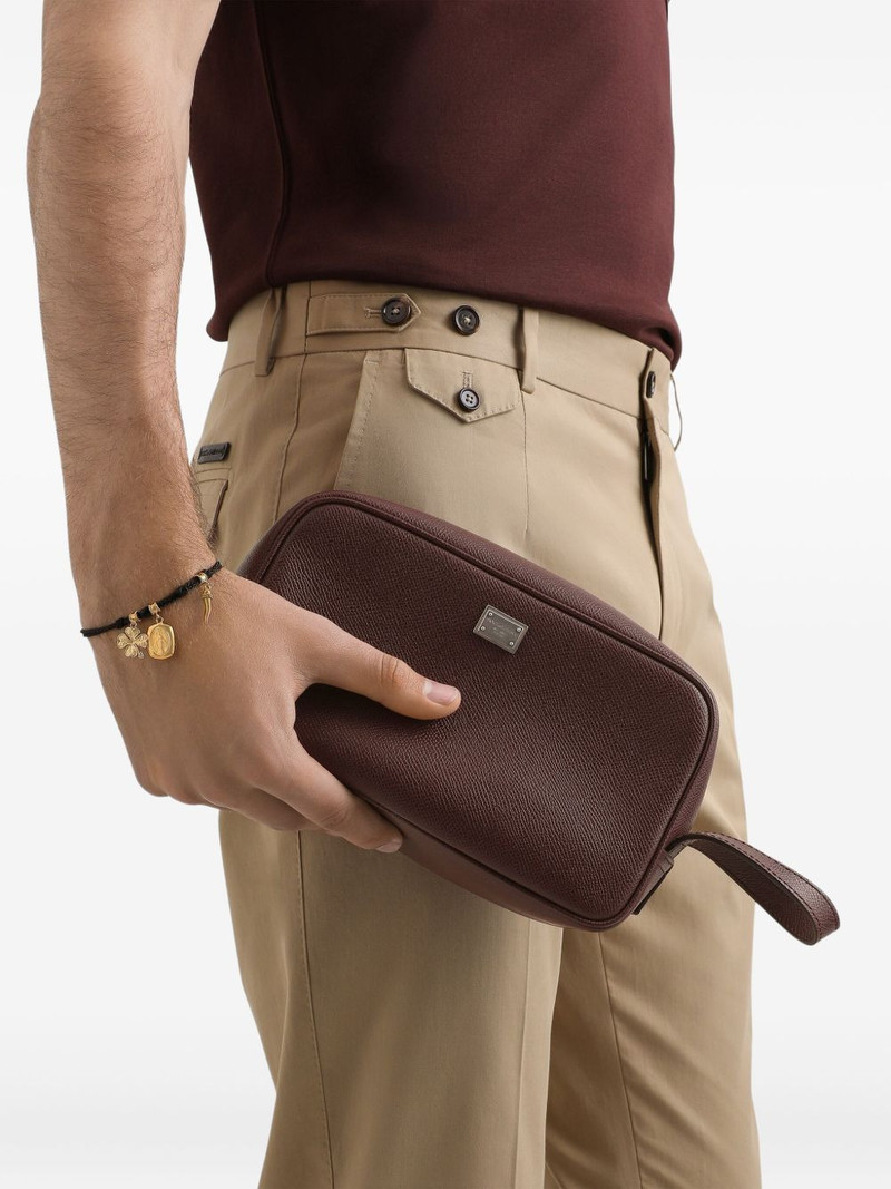 Dolce & Gabbana logo-plaque wash bag outlook