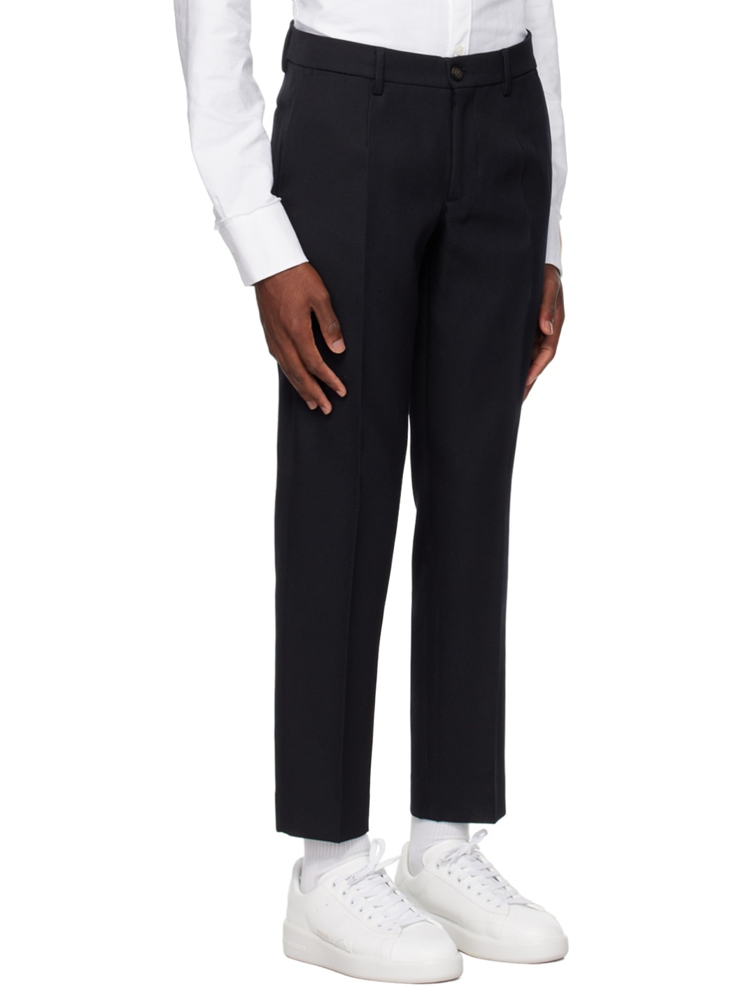 Navy Tapered Trousers - 2