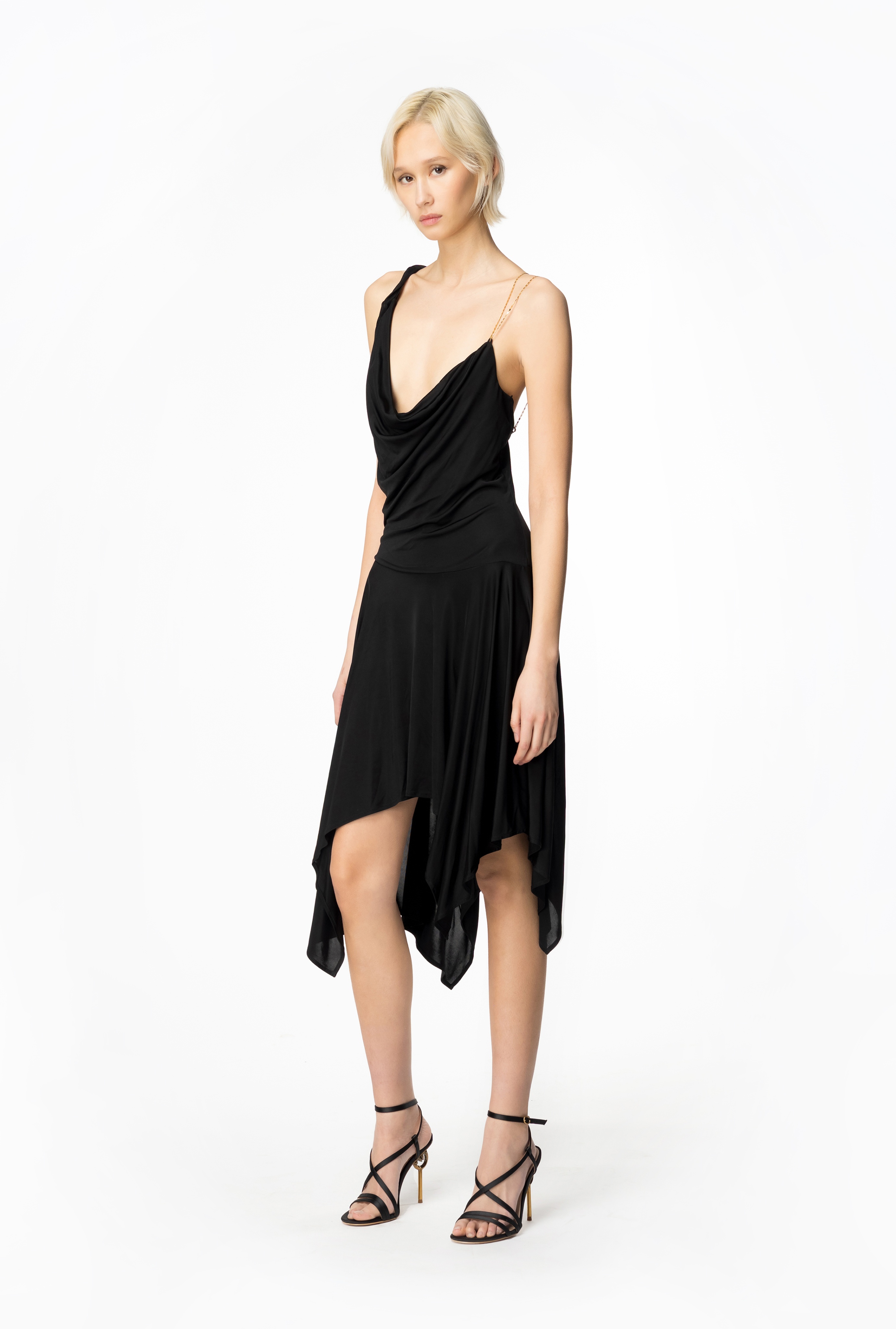 DRAPED DRESS WITH CHAIN - 3