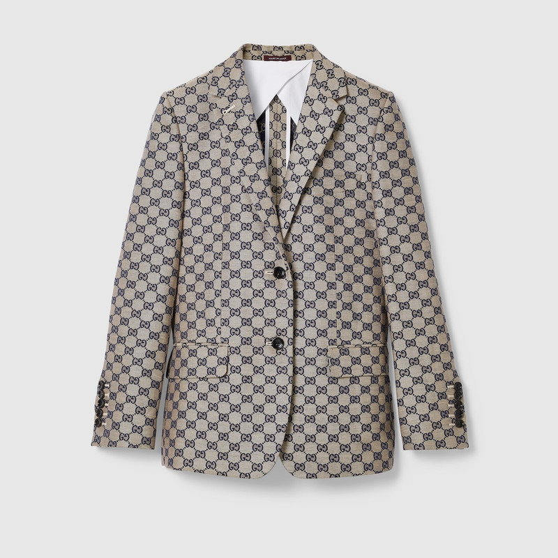 GG linen blend canvas jacket 1