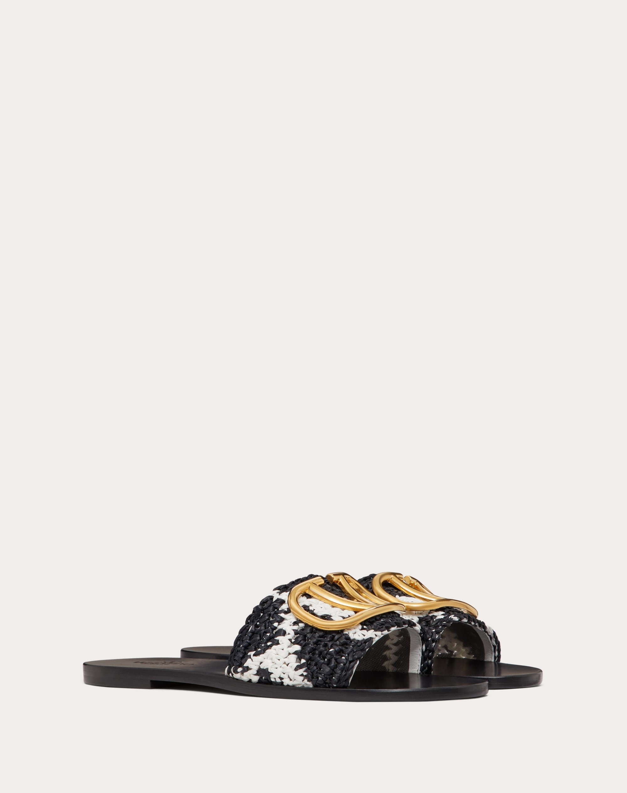 RAFFIA SLIDE SANDAL WITH GIRAFFA RE-EDITION PATTERN - 2
