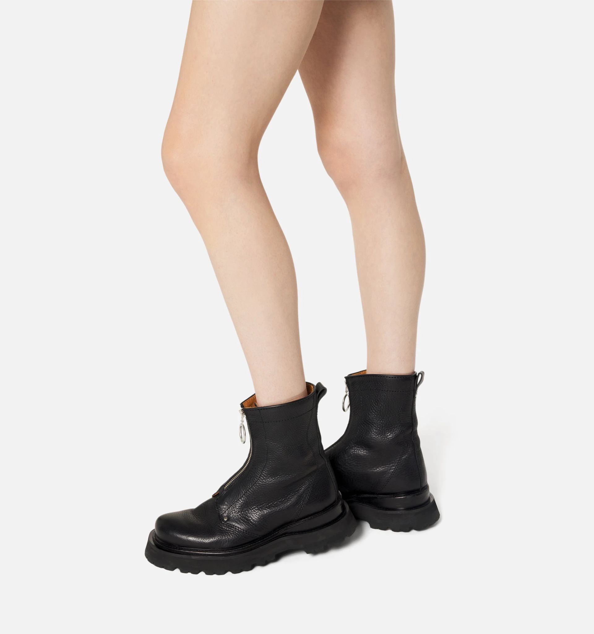 Zipped Boots With Notched Sole - 4