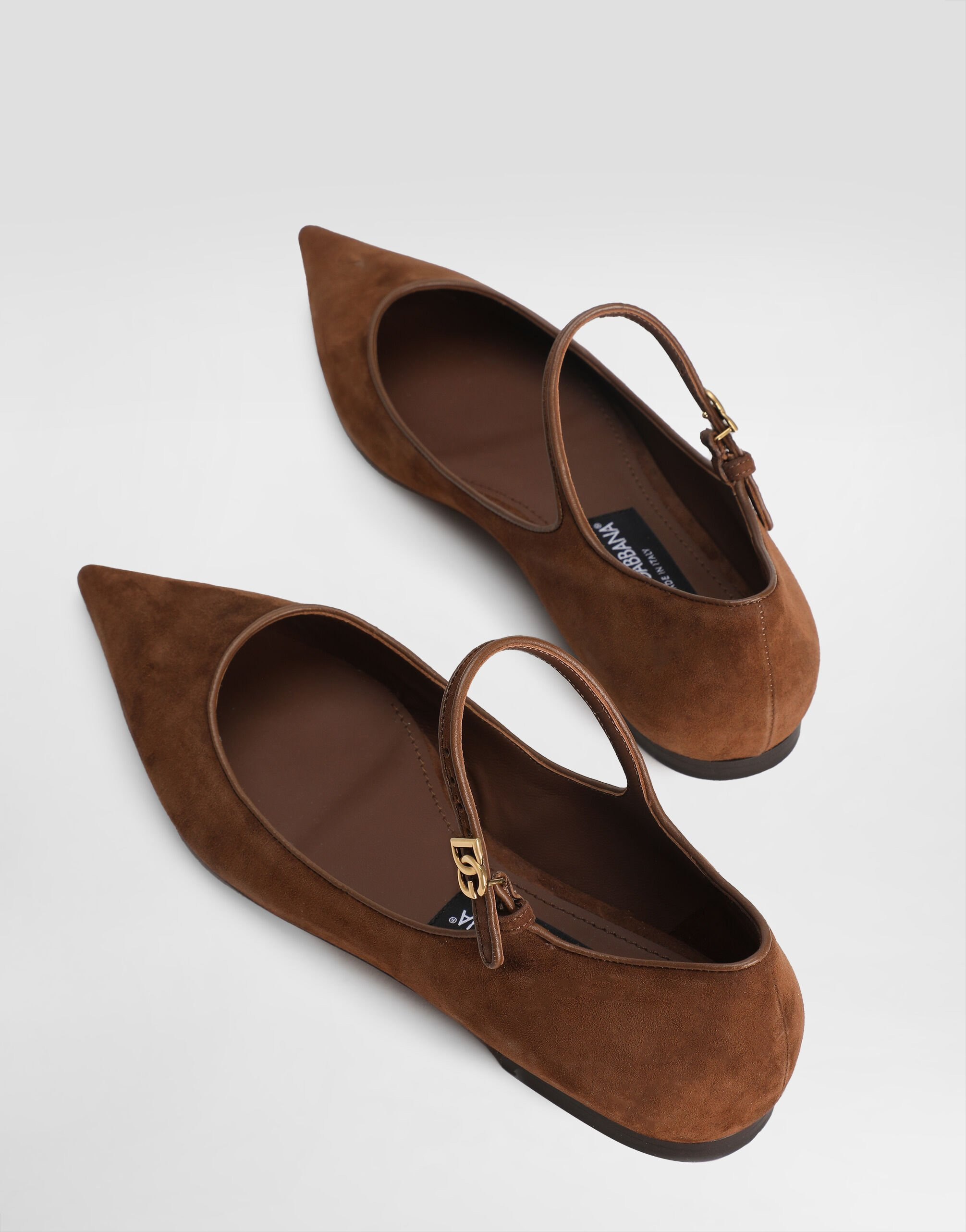 Suede and nappa leather ballet flats - 4