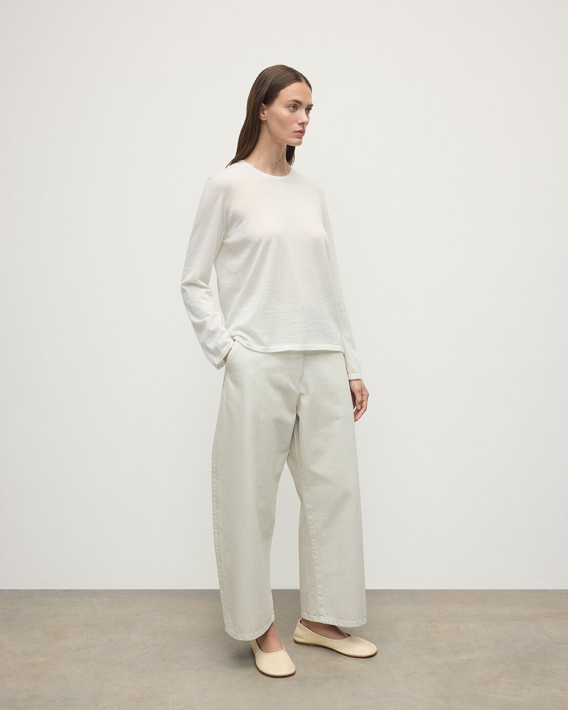 Superfine Cashmere White Jumper - 3