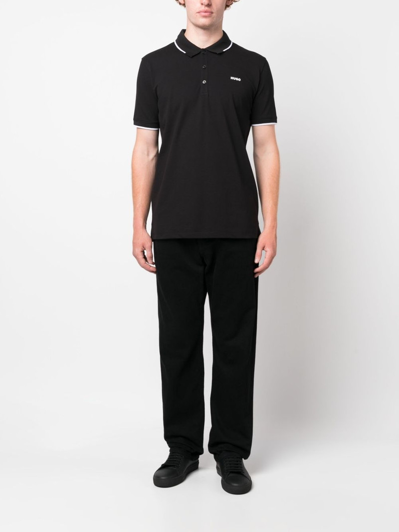 HUGO logo-print cotton polo shirt outlook