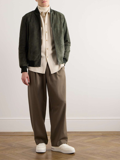 Loro Piana Ivy Padded Suede Bomber Jacket outlook