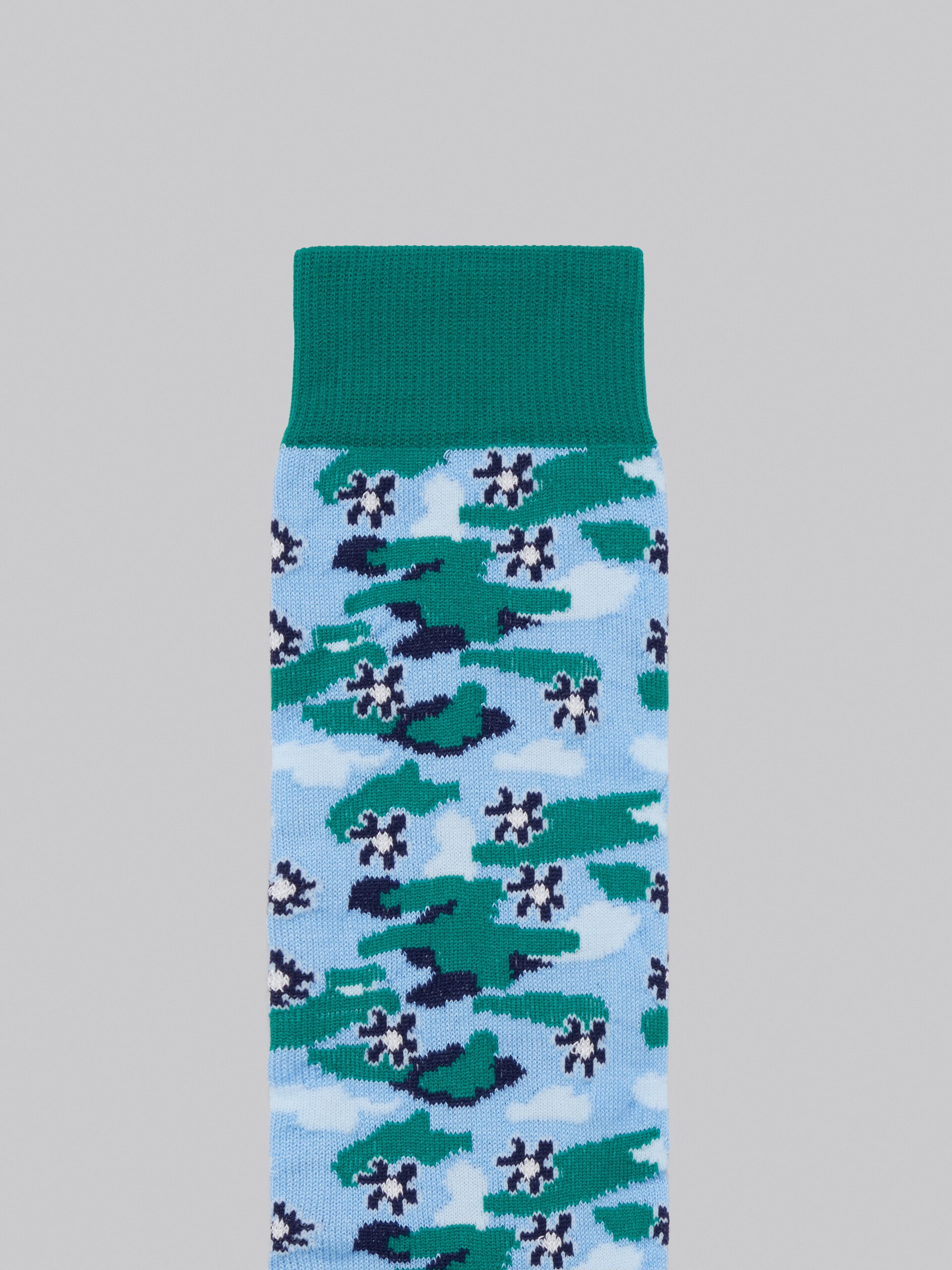 BLUE AND GREEN FLOWER SOCKS - 3