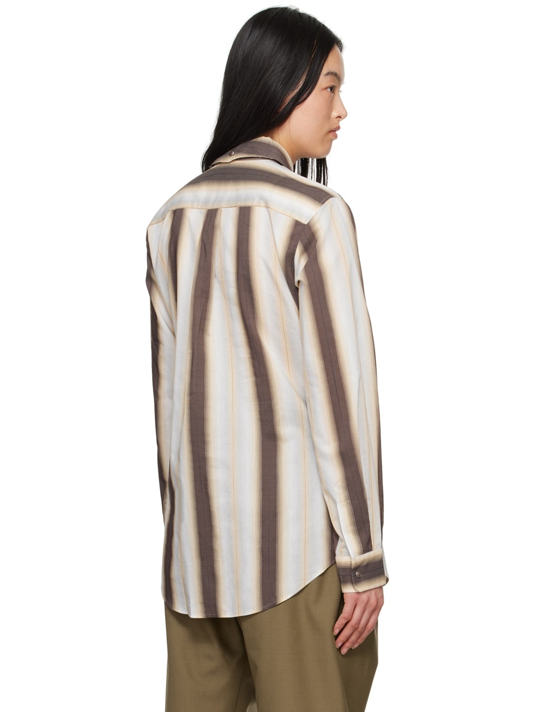 Brown & Orange Stripe Shirt - 3