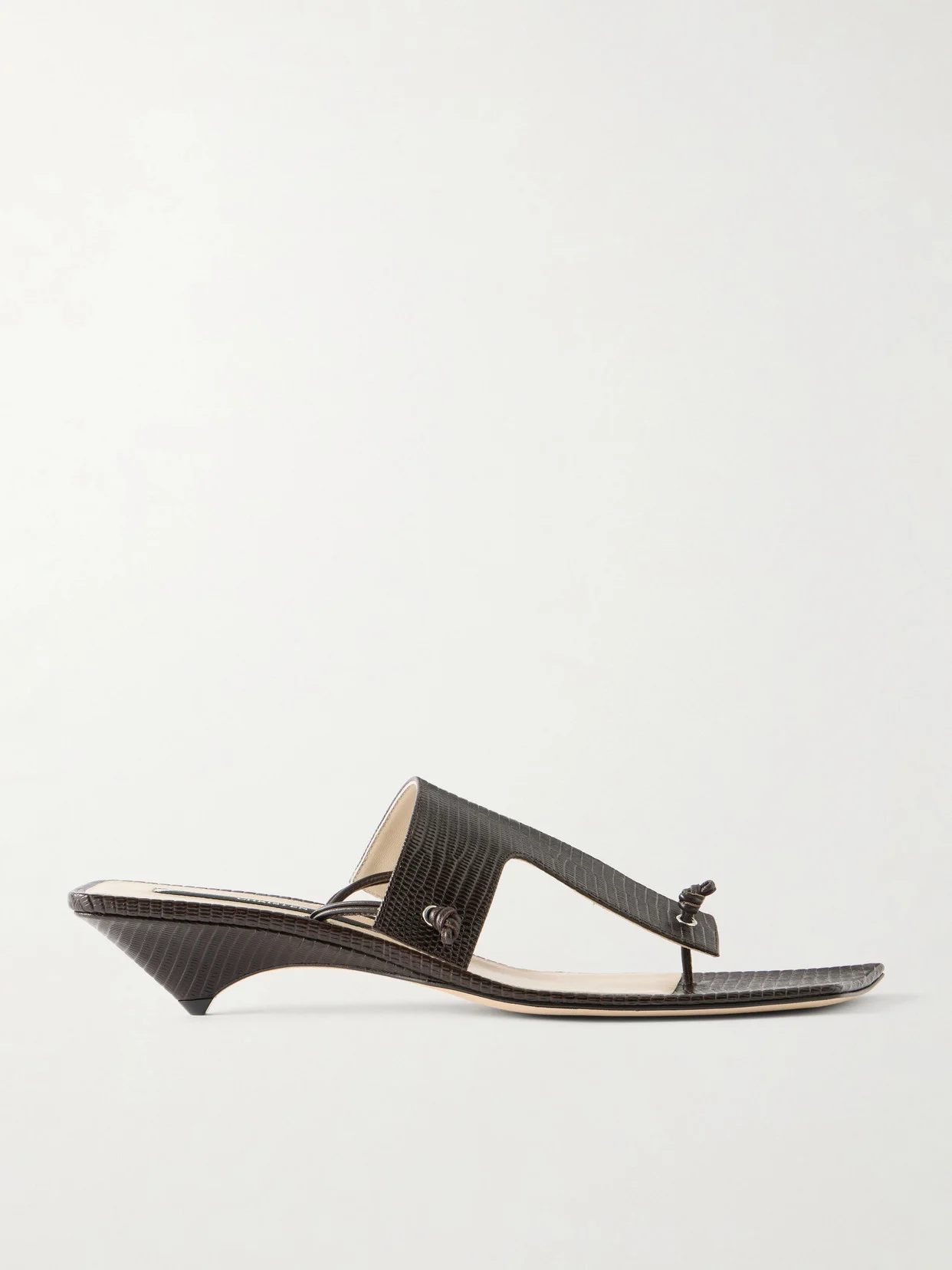 Edge T-strap 35 Lizard-effect Leather Sandals - 1