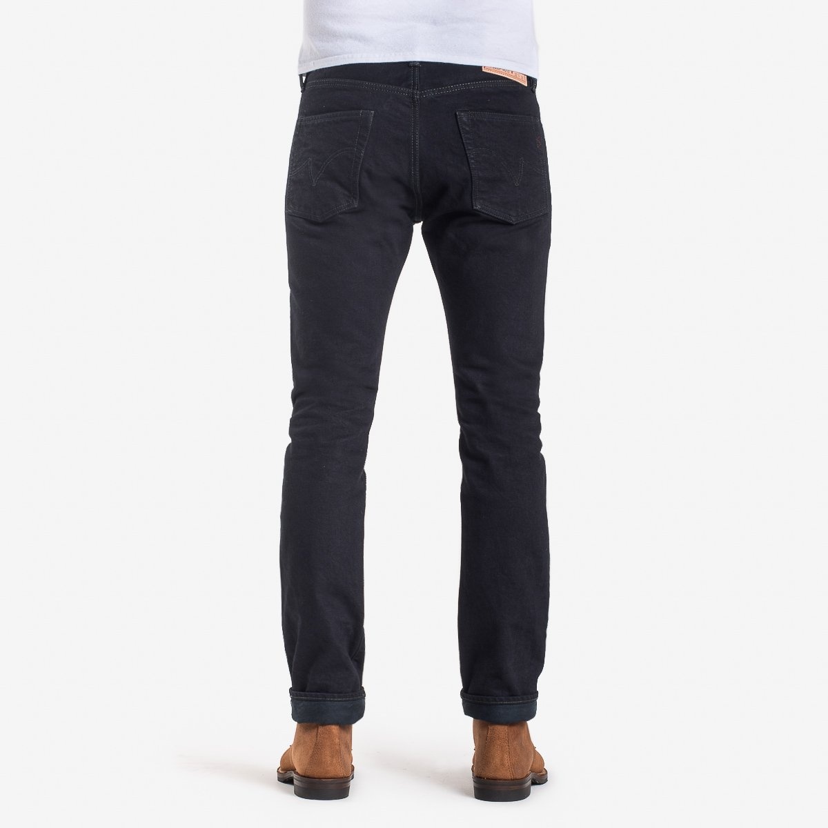 IH-555S-142OD 14oz Selvedge Denim Super Slim Cut Jeans - Indigo Overdyed Black - 3