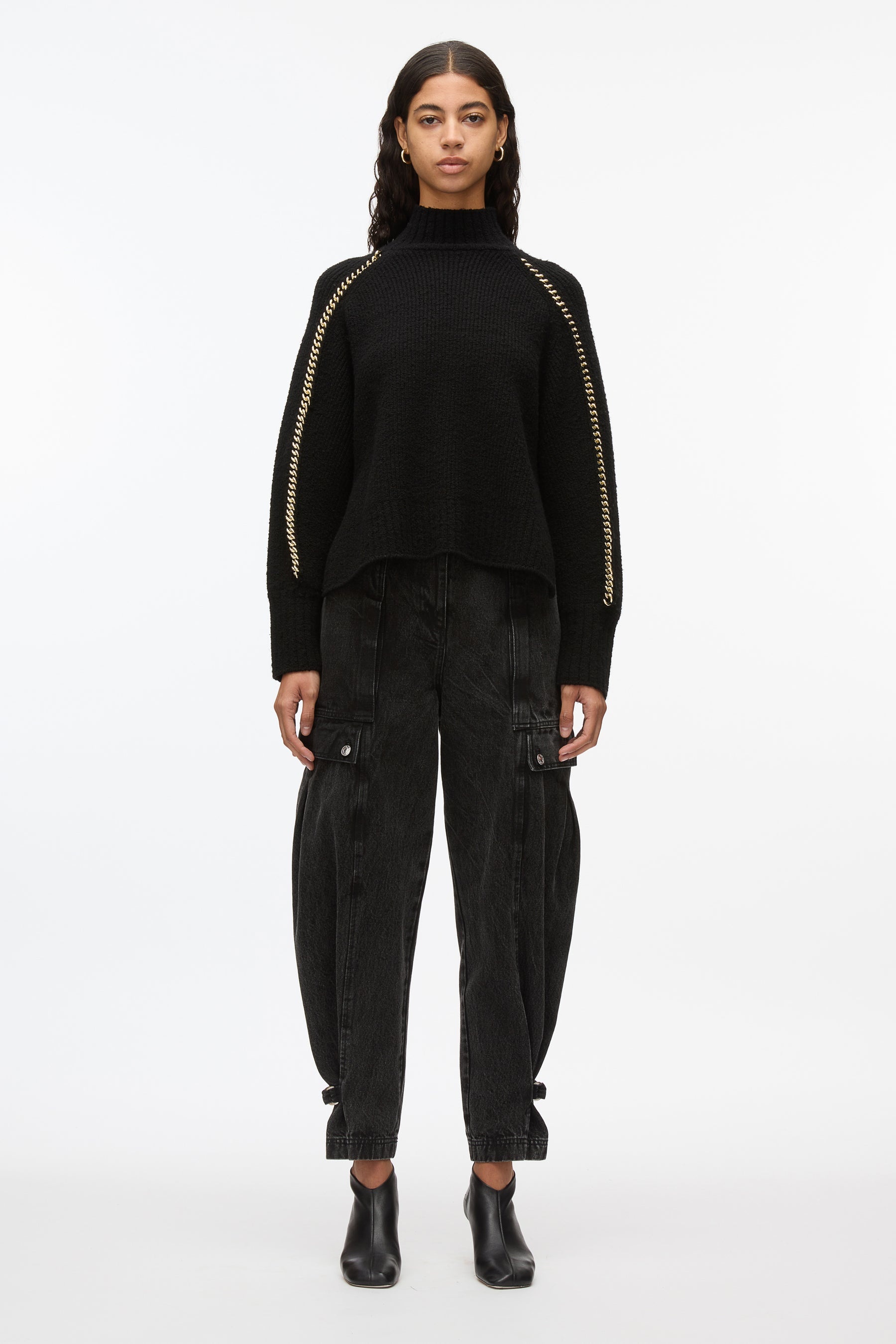 Chainlink Bouclé Turtleneck Pullover - 2
