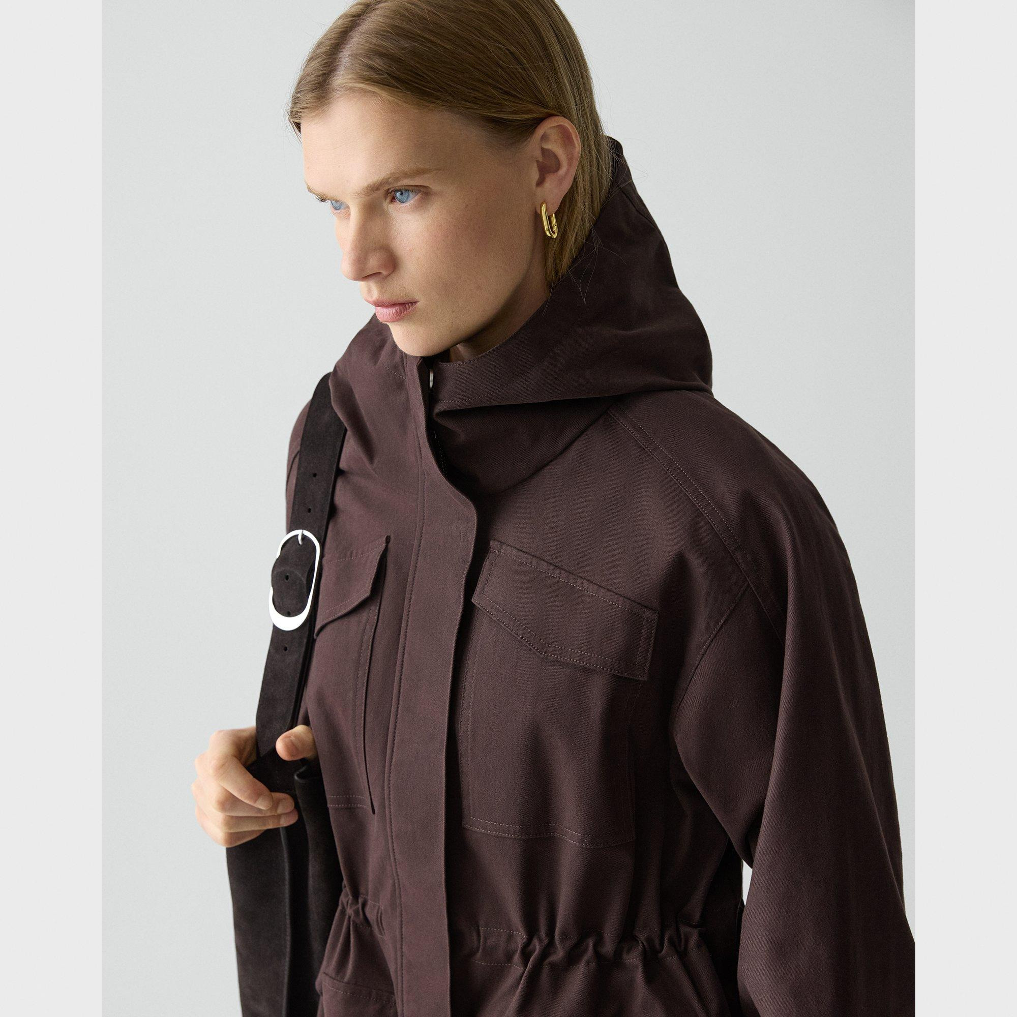 Cinched Windbreaker Jacket in Brushed Chino - 5