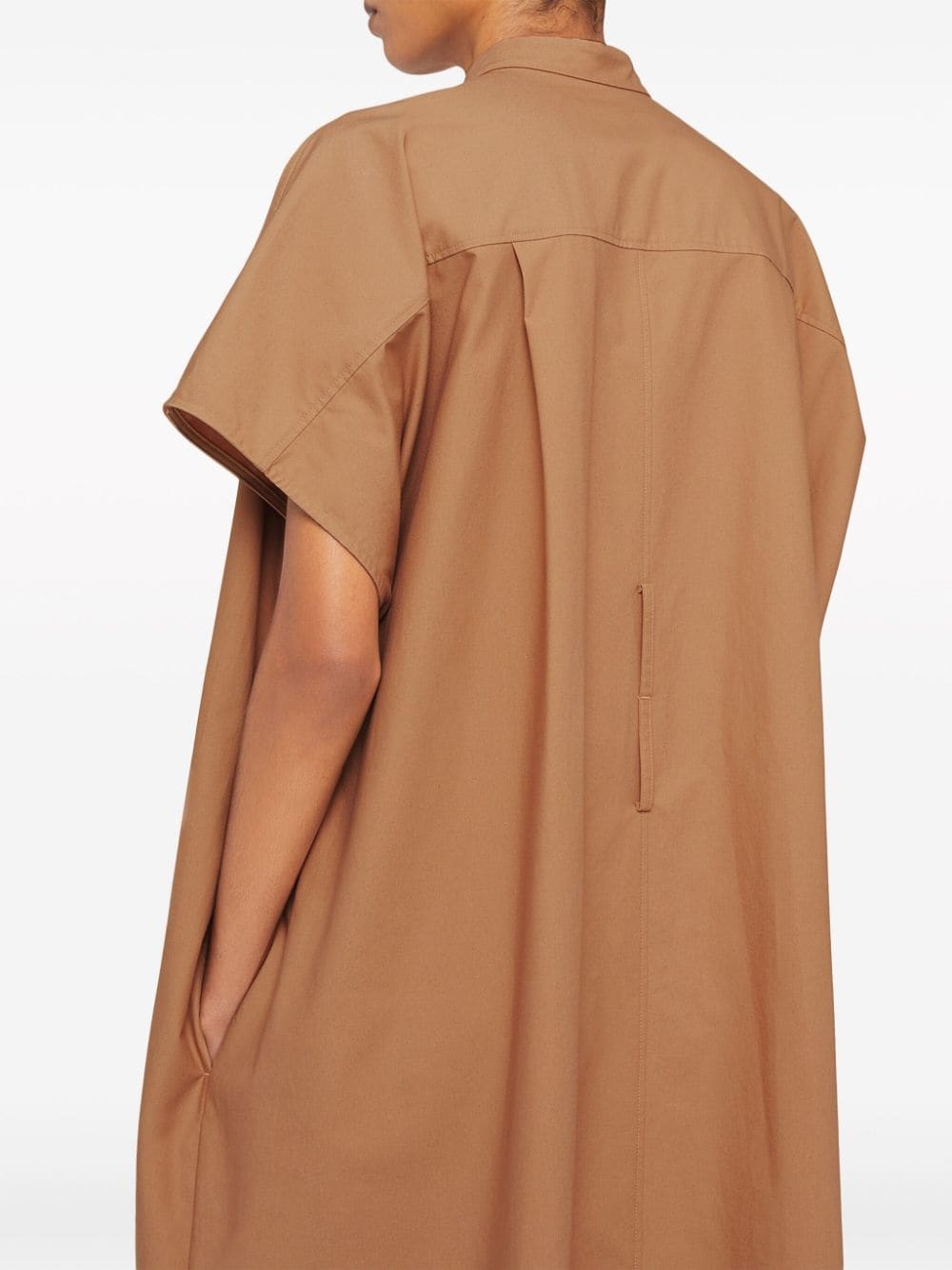 collarless belted shirt dress - 5