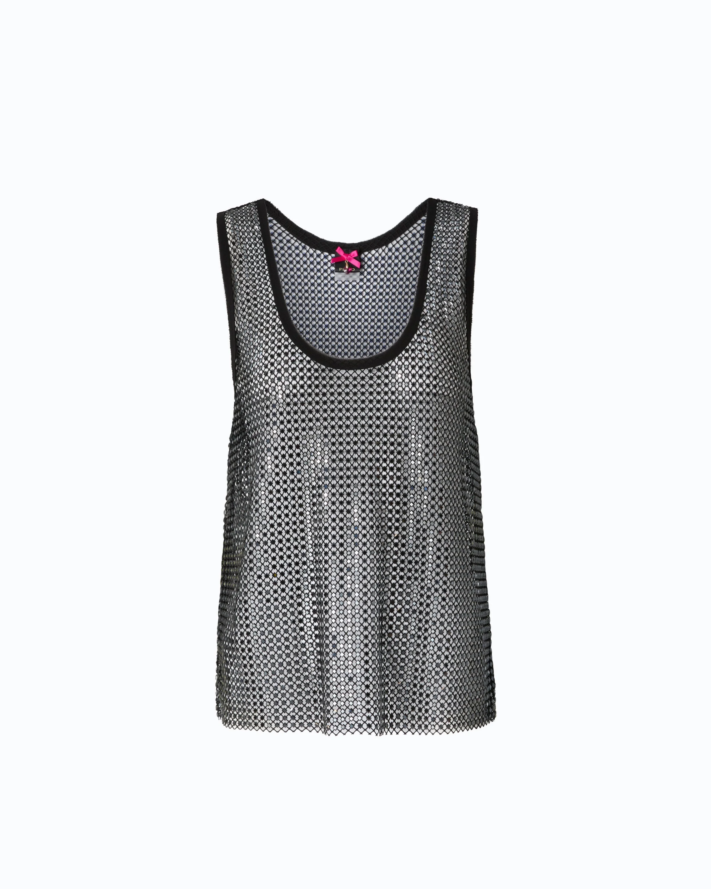 MESH-EFFECT VEST TOP WITH RHINESTONES - 1