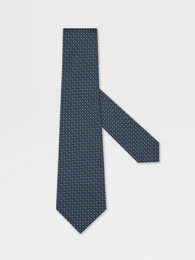 TEAL BLUE SILK TIE 1