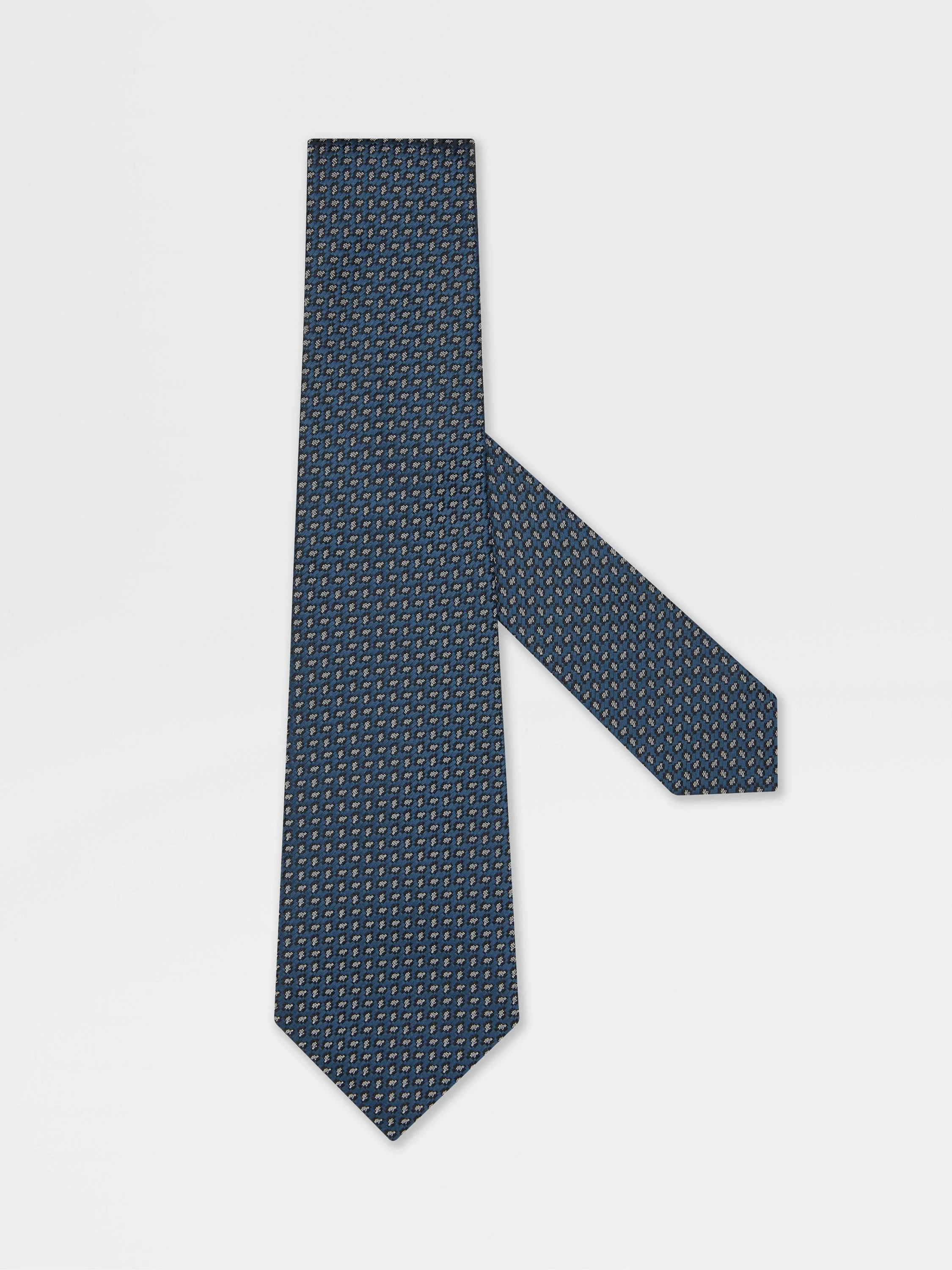 TEAL BLUE SILK TIE - 1