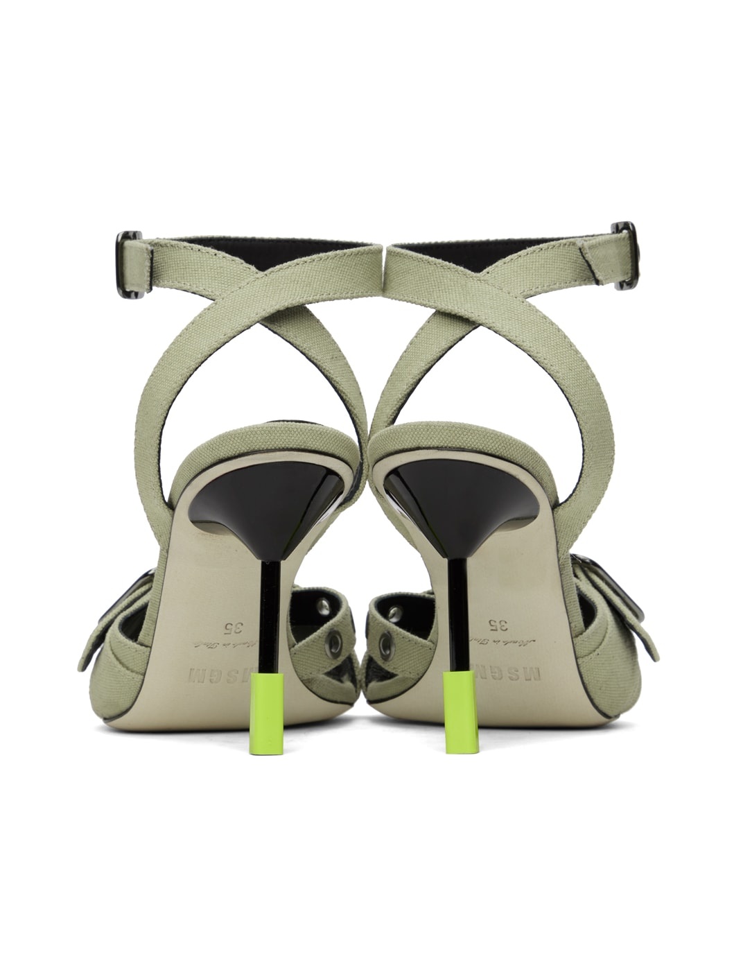 Beige 'Iconic MSGM' Heeled Sandals - 2