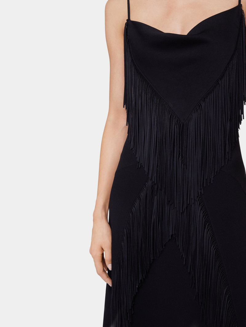 BLACK LONG DRESS IN CREPE 5