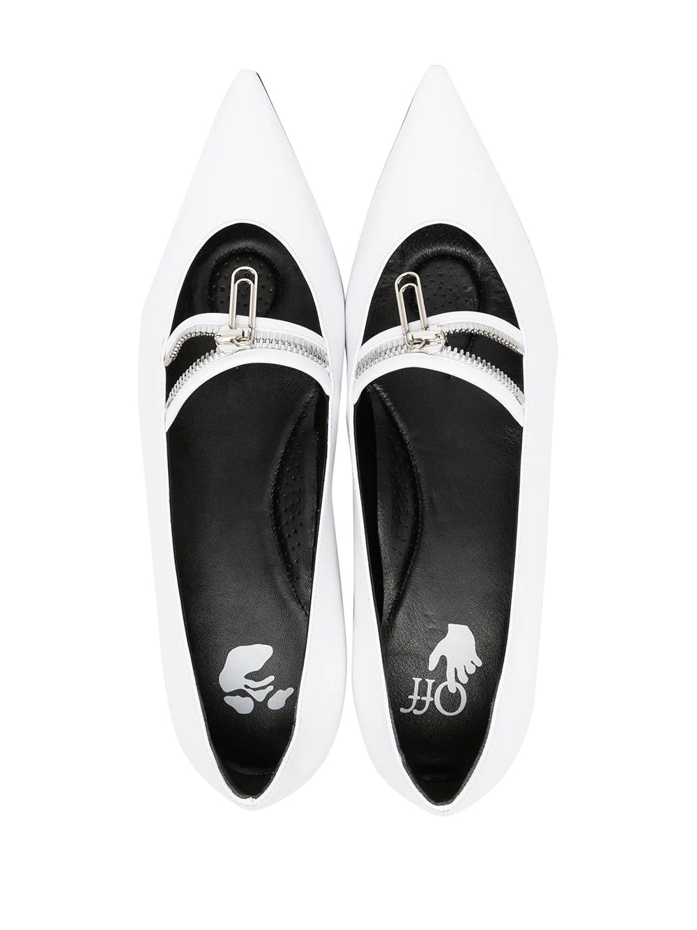 paperclip-detail ballerina shoes - 4
