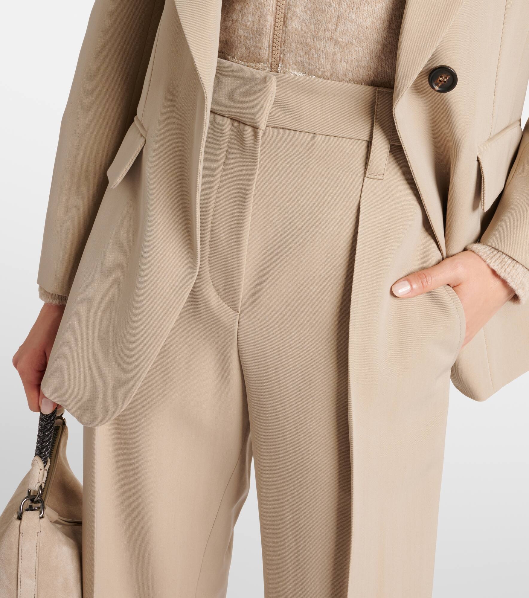 Wool-blend straight pants - 4