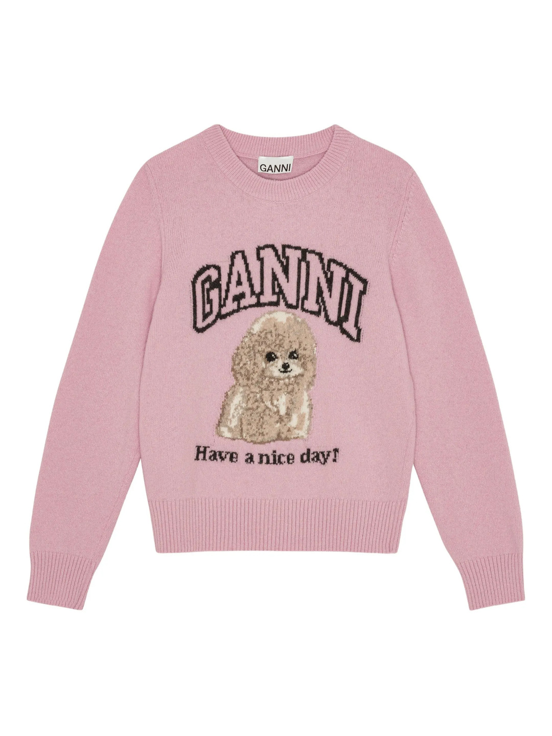 Graphic Wool Mix Poodle Jumper - 1