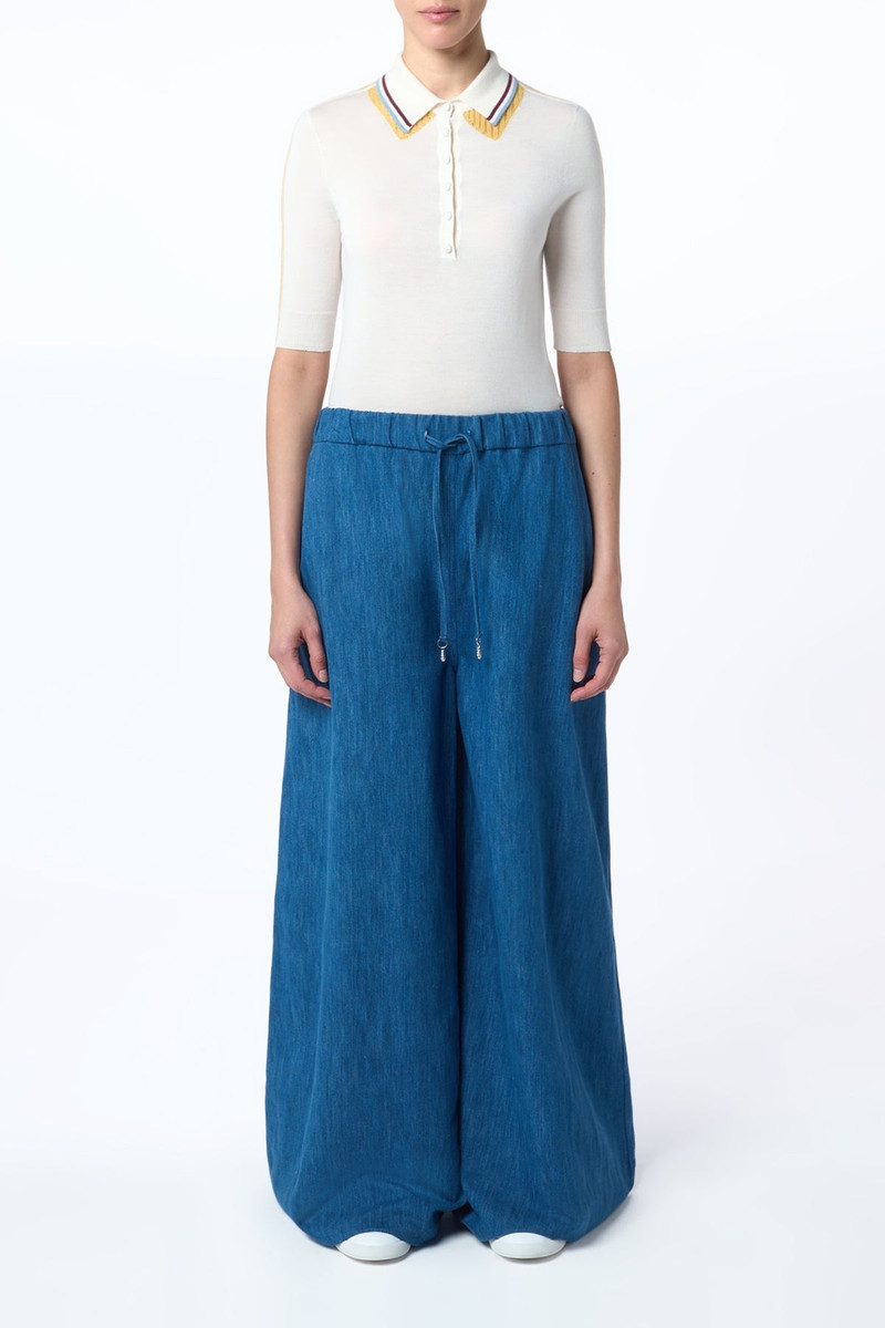 GABRIELA HEARST Wendelyn Knit Short Sleeve Polo In Ivory Multi Cashmere Silk outlook
