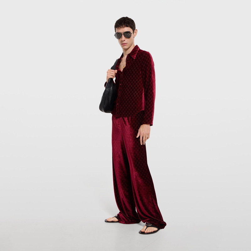GUCCI GG velvet devoré sportswear pants outlook