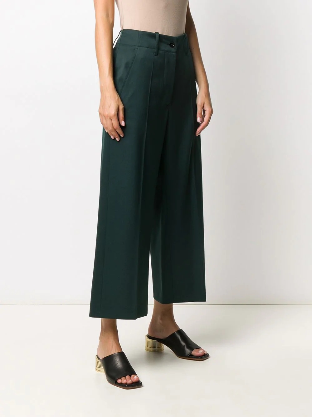 wide-leg cropped trousers - 3