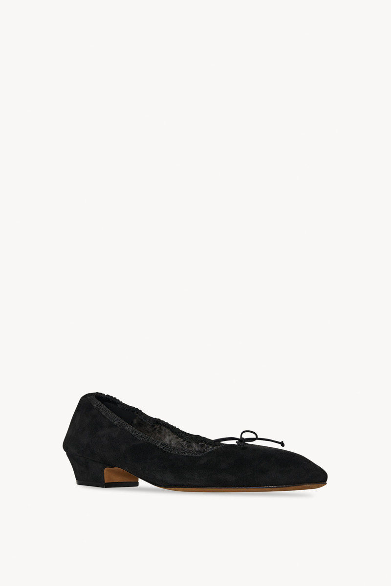 The Row Awar Heeled Ballerina in Suede outlook