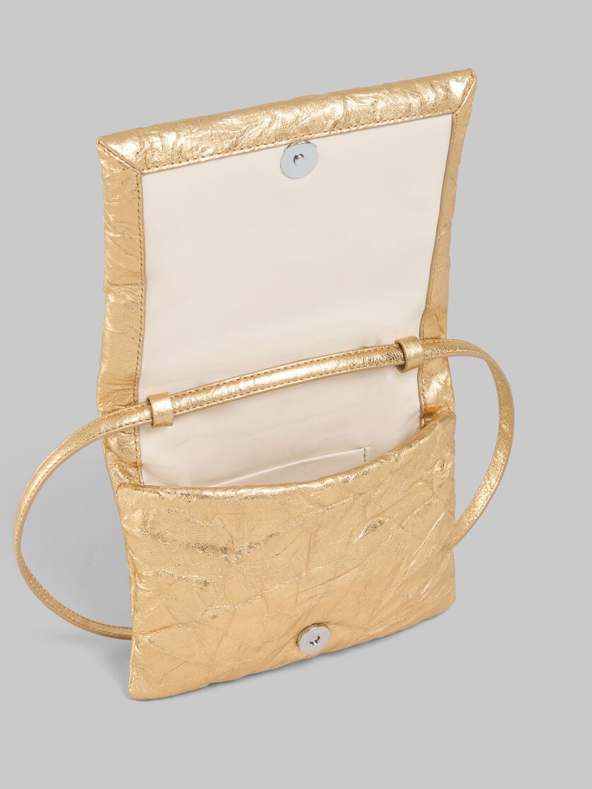 GOLD LEATHER MINI PRISMA POUCH - 4
