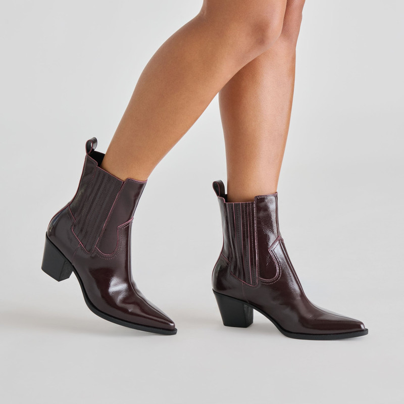 SLIM BOOTIES MULBERRY CRINKLE PATENT 4